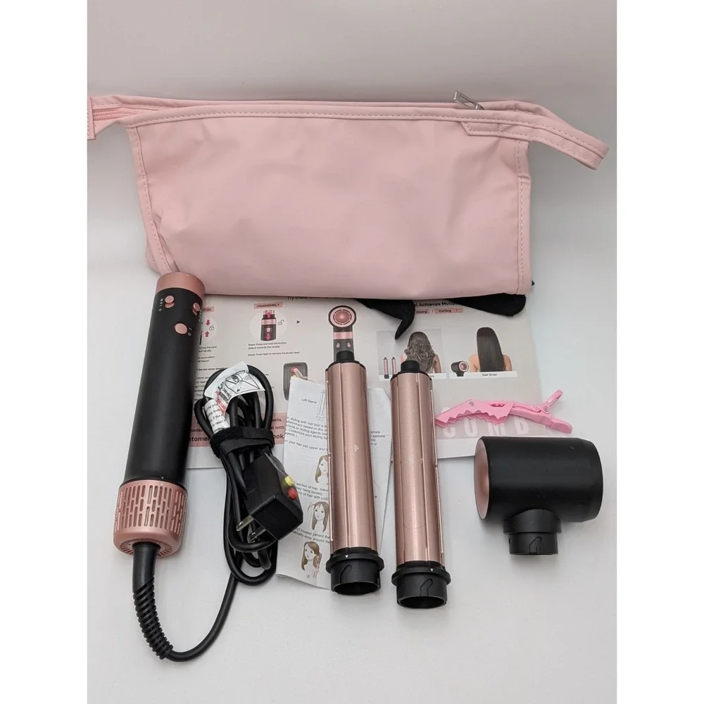 3 in 1 Air Styler with High-Speed Hair Dryer Brush & Air Curler for Curling, Neg